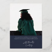 Gold Foil GRADitude Photo Afstuderen Announountion Folie Uitnodiging (Achterkant)