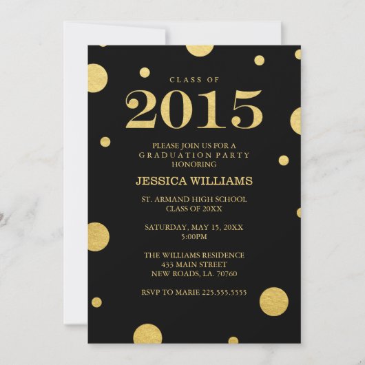 Gold Foil Graduation Invitations Kaart (Voorkant)