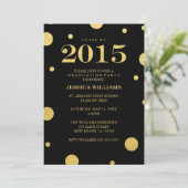 Gold Foil Graduation Invitations Kaart (Staand voorkant)