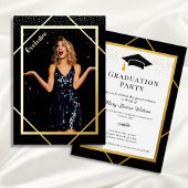 Gold Foil Graduation Party Foto Folie Uitnodiging