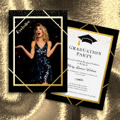 Gold Foil Graduation Party Foto Folie Uitnodiging