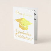 Gold Foil Graduation Party Invitation Folie Kaarten (Voorkant)