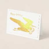 Gold Foil Great Blue Heron Holiday Thoreau Quote Folie Kaarten (Voorkant)