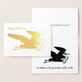 Gold Foil Great Blue Heron Holiday Thoreau Quote Folie Kaarten (Display)