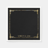 Gold Foil Great Gatsby Art Deco Cocktail Napkins Servetten (Voorkant)