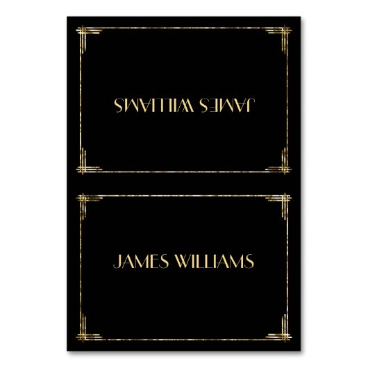 Gold Foil Great Gatsby Art Deco Place Kaart (Voorkant)