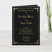 Gold Foil Great Gatsby Art Deco Wedding Programs Programma (Voorkant)