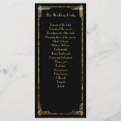 Gold Foil Great Gatsby Art Deco Wedding Programs Programmakaart (Achterkant)