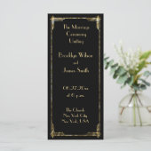 Gold Foil Great Gatsby Art Deco Wedding Programs Programmakaart (Staand voorkant)