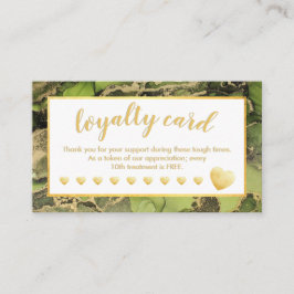 Gold Foil Green Salon Loyalty Card