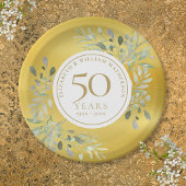 Gold Foil Greenery 50ste bruiloft Jubileum Papieren Bordje