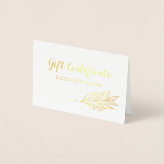 Gold Foil Greenery Calligraphy Cadeaubon Folie Kaarten (Voorkant)