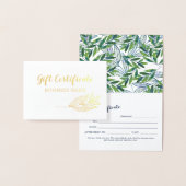 Gold Foil Greenery Calligraphy Cadeaubon Folie Kaarten (Display)