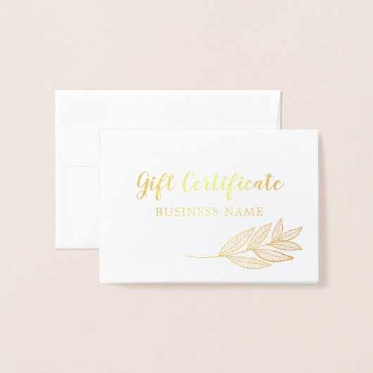 Gold Foil Greenery Calligraphy Cadeaubon Folie Kaarten (Voorkant met envelop)