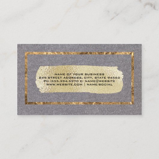 Gold Foil | Grens | Stof Visitekaartje (Achterkant)