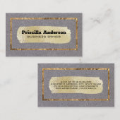 Gold Foil | Grens | Stof Visitekaartje (Voorkant / Achterkant)