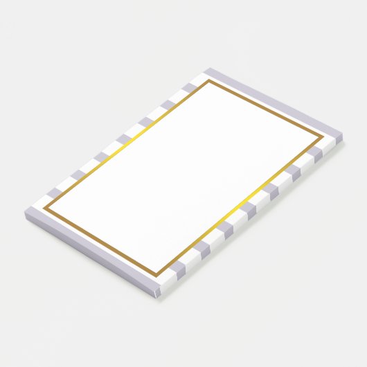 Gold Foil Grey Stripe white clean Post-it® Notes (Schuin)