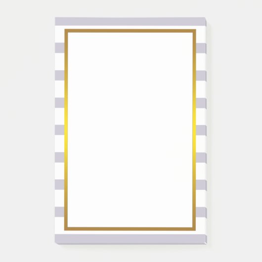Gold Foil Grey Stripe white clean Post-it® Notes (Voorkant)
