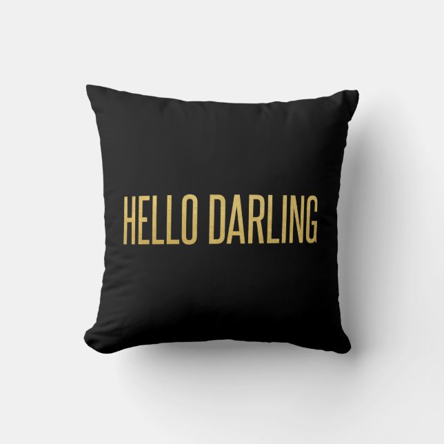 Gold Foil Hallo Darling Modern Sierkussen (Voorkant)