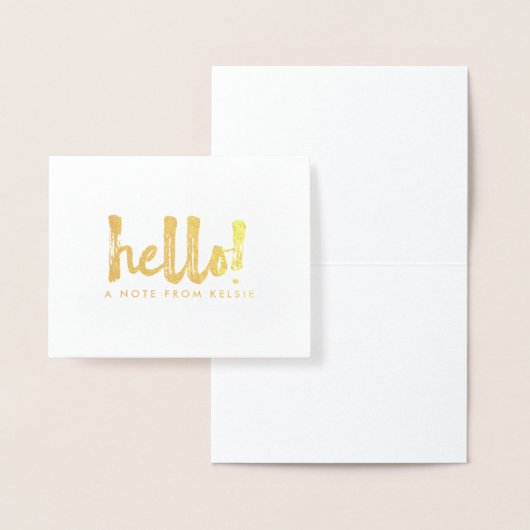 Gold Foil Hallo Personal Note Kaart (Display)