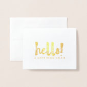 Gold Foil Hallo Personal Note Kaart (Voorkant met envelop)