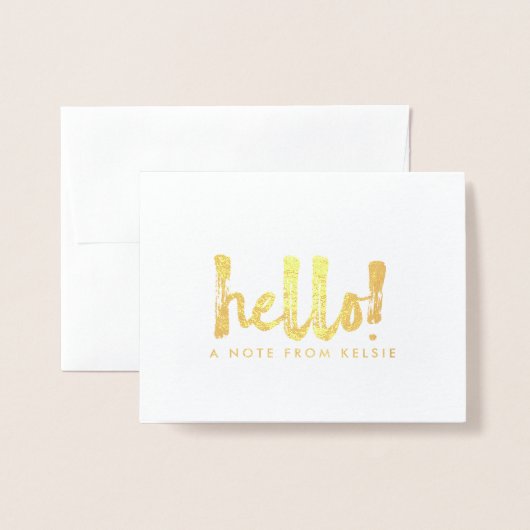 Gold Foil Hallo Personal Note Kaart (Voorkant met envelop)