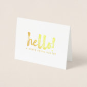 Gold Foil Hallo Personal Note Kaart (Voorkant)