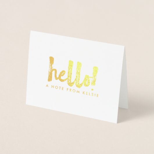 Gold Foil Hallo Personal Note Kaart (Voorkant)