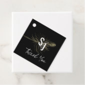Gold Foil Hand Drawn Wedding Feather Wedding Bedankjes Labels (In situ)