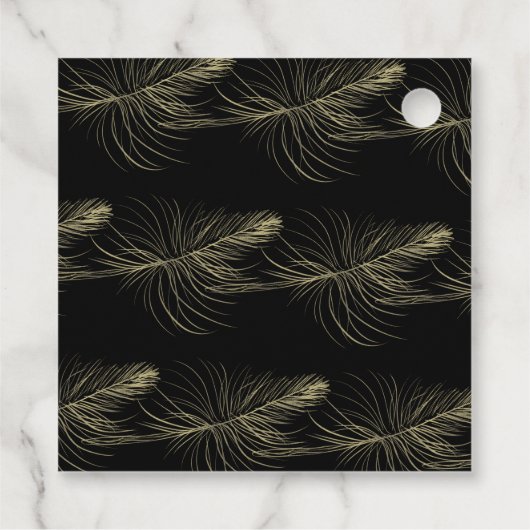 Gold Foil Hand Drawn Wedding Feather Wedding Bedankjes Labels (Achterkant)