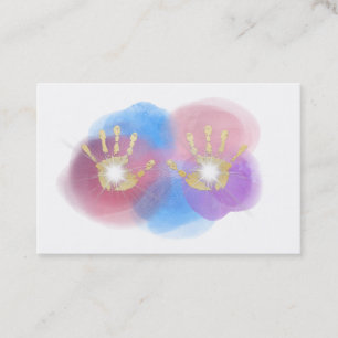 *~* Gold Foil Hands Healing Radiating Reiki Energy Visitekaartje