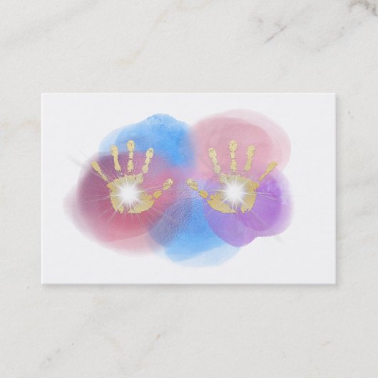 *~* Gold Foil Hands Healing Radiating Reiki Energy Visitekaartje (Voorkant)