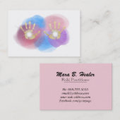 *~* Gold Foil Hands Healing Radiating Reiki Energy Visitekaartje (Voorkant / Achterkant)