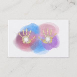 *~* Gold Foil Hands Radiating Healing Reiki Visitekaartje