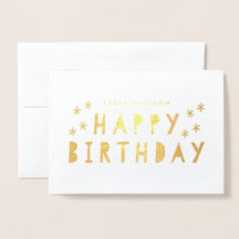 Gold Foil Happy Birthday Greeting
