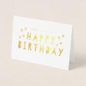 Gold Foil Happy Birthday Greeting Folie Kaarten (Voorkant)