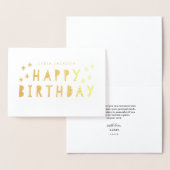Gold Foil Happy Birthday Greeting Folie Kaarten (Display)