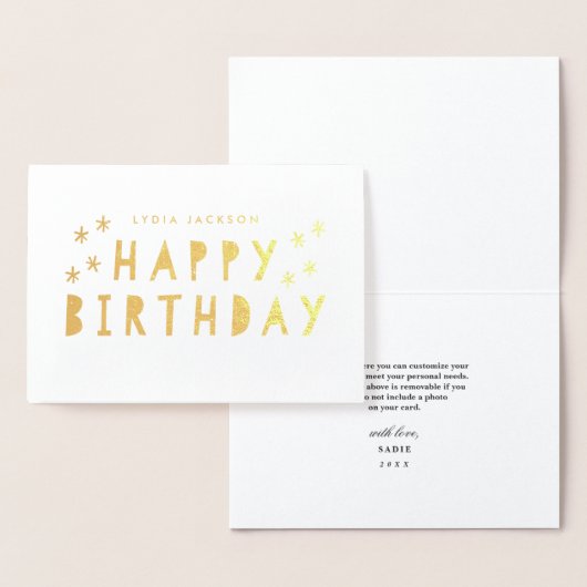 Gold Foil Happy Birthday Greeting Folie Kaarten (Display)