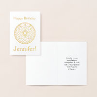 Gold Foil "Happy Birthday, Jennifer!" Kaart