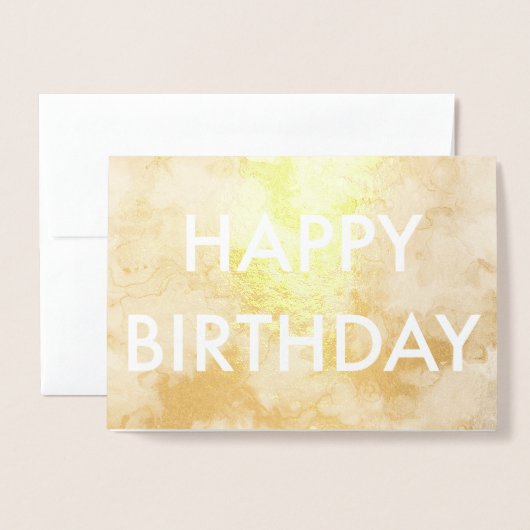 Gold Foil Happy Birthday kaart (Voorkant met envelop)