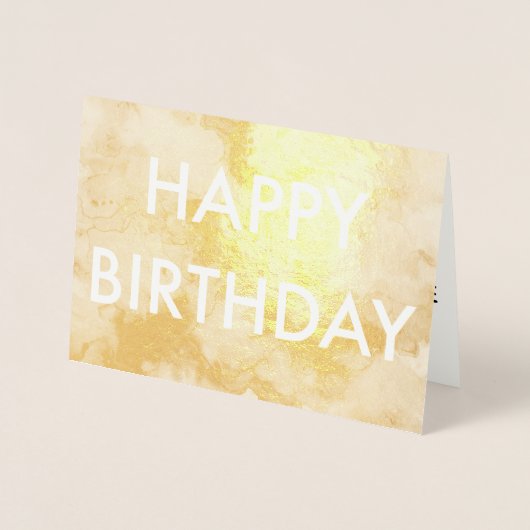 Gold Foil Happy Birthday kaart (Voorkant)