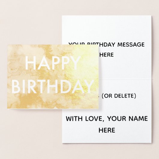 Gold Foil Happy Birthday kaart (Display)