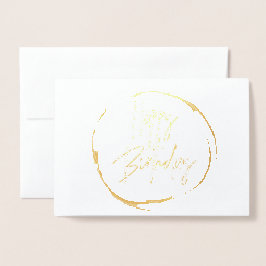 Gold Foil Happy Birthday Kaart