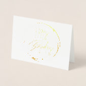 Gold Foil Happy Birthday Kaart (Voorkant)