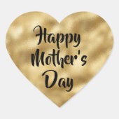 Gold Foil Happy Moederdag Heart Sticker (Voorkant)