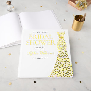 Gold Foil Hart Jurk Vrijgezellenfeest Golden Gastenboek