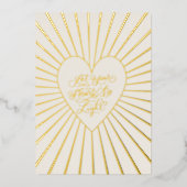 Gold Foil Hart Kerstvakantie Groet Kaart (Voorkant)