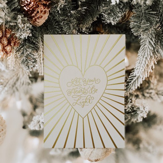 Gold Foil Hart Kerstvakantie Groet Kaart