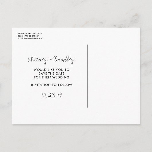 Gold Foil Hart Vingerafdruk Bewaar de datum Aankondigingskaart (Achterkant)