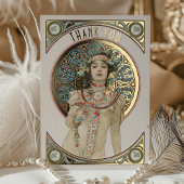 Gold Foil Hartelijk dank Art Nouveau Mucha Folie Uitnodiging